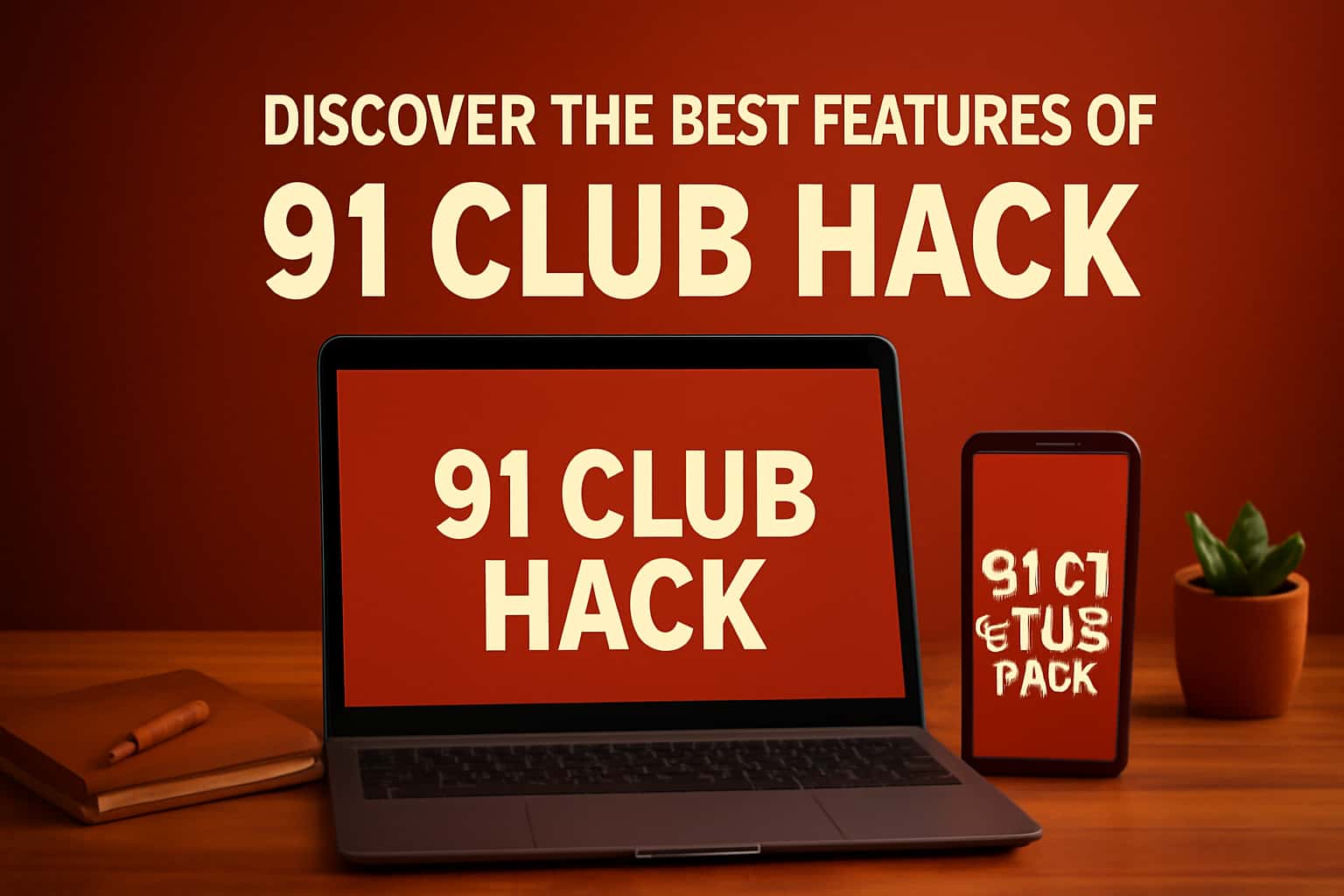 A neutral informational scene highlighting the features of 91 Club Hack.